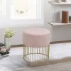 18" Pink Woven Fabric Mid Century Accent Chair