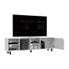 TV Stand for TV¬¥s up 70" Estocolmo, Four Open Shelves, White Finish