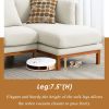 [VIDEO provided] [New] 75*50" Modern Sectional Sofa,Rustic L-shaped Couch Set with 3 Free Pillows,4-seat Linen Fabric Indoor Furniture with Chaise Lou