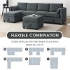 [VIDEO provided] [New] 109*54.7" Chenille Modular Sectional Sofa,U Shaped Couch with Adjustable Armrests and Backrests,6 Seat Reversible Sofa Bed with
