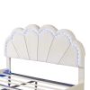 2-Pieces Bedroom Sets,Queen Size Upholstered LED Platform Bed with Storage Ottoman-Velvet,Beige