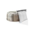 Indoor BANDELIER Blue/Taupe/Camel Tan Round Zipper Pouf - Stuffed - Extra Beads Included! - 24in dia x 20in tall