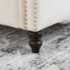 57" Chesterfield Sofa Grey Velvet for Living Room, 2 Seater Sofa Tufted Couch with Rolled Arms and Nailhead for Living Room, Bedroom, Office, Apartmen