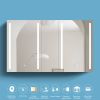 50x30 Inch LED Bathroom Medicine Cabinet Surface Mount Double Door Lighted Medicine Cabinet, Medicine Cabinets for Bathroom with Mirror Defogging, Dim