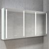 50x30 Inch LED Bathroom Medicine Cabinet Surface Mount Double Door Lighted Medicine Cabinet, Medicine Cabinets for Bathroom with Mirror Defogging, Dim