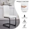 Table and chair set, 1 table and 4 chairs. Rectangular glass dining table, 0.31 "tempered glass tabletop and black coated metal legs. Paired with whit