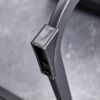 Table and chair set, 1 table and 4 chairs. Rectangular glass dining table, 0.31 "tempered glass tabletop and black coated metal legs. Paired with whit