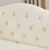 57" Chesterfield Sofa Grey Velvet for Living Room, 2 Seater Sofa Tufted Couch with Rolled Arms and Nailhead for Living Room, Bedroom, Office, Apartmen