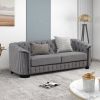 82" Mid Century Modern Sofa with Rubber Wood Legs,Velvet Upholstered Sofa Couch,Sofa with Thick Removable Seat Cushion, 3 Seater Sofa Couch for Living