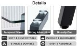 Table and chair set, 1 table and 4 chairs. Rectangular glass dining table, 0.31 "tempered glass tabletop and black coated metal legs. Paired with whit